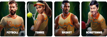 Banner med tillgÀngliga sporter för vadslagning pÄ Tucan Casino
